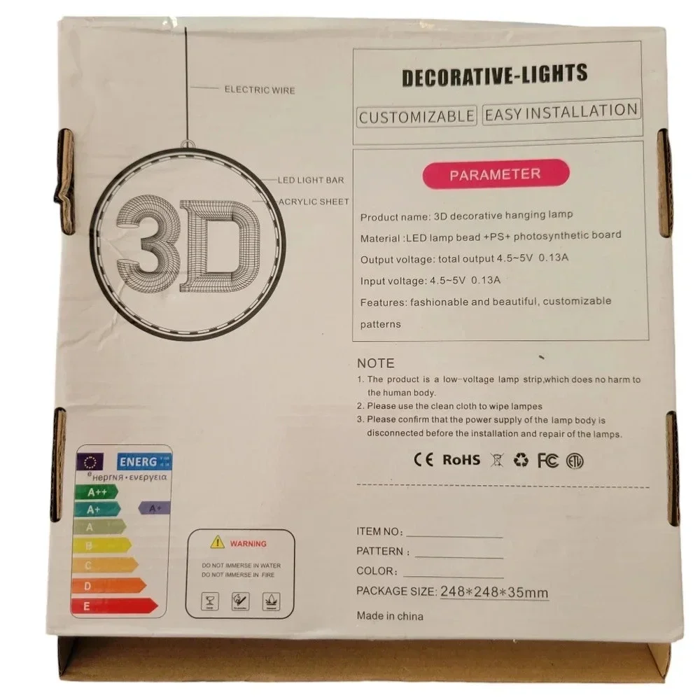 NIB 3D LED Ramadan Kareem Festival Decor Hanging Light Moon Lantern